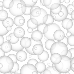 White and Grey abstract modern transparency circle background. Imposed balls seamless pattern. Bubble vector illustration