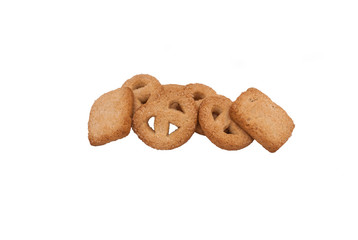 Butter cookies isolated on white background
