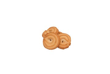 Butter cookies isolated on white background