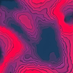Abstract colored paper cut art background design for website template. Topography map concept. 3d rendering