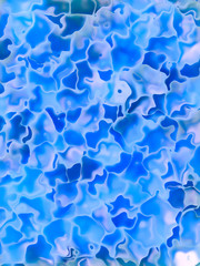 Blue colored organic voronoi pattern. Digital illustration, futuristic organic surface design. 3d rendering
