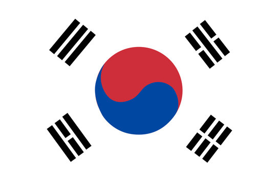 Happy South Korea day background. Bright button with flag of South Korea. Banner illustration with flag.