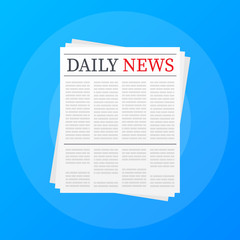 Naklejka premium Vector mock up of a blank daily newspaper. Fully editable whole newspaper in clipping mask. Vector stock illustration,