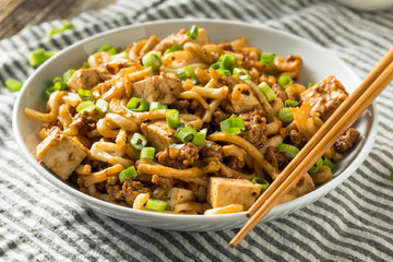 Homemade Japanese Mapo Tofu Udon Noodles
