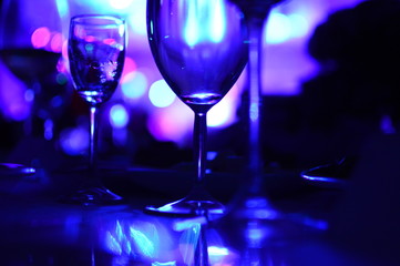 glass of wine with night lighting