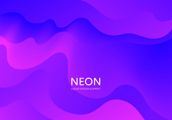 Abstract vector fluid modern minimal background. Dynamic flowing shape. Blue and pink gradient color in horizontal composition. Design element for poster, banner, presentation, cover, flyer, card.