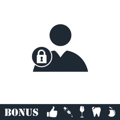 Block user icon flat