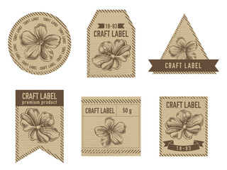 Craft labels with meadow geranium