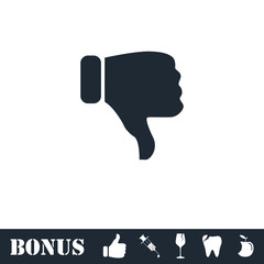 Thumbs down icon flat