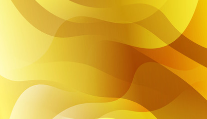 Abstract Background With Dynamic Wave Effect. Design For Cover Page, Poster, Banner Of Websites. Vector Illustration with Gold Color Gradient.