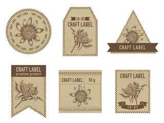 Craft labels with passion flower