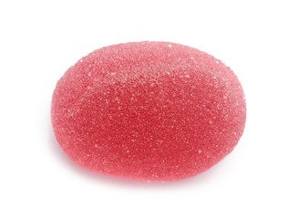 Bright delicious jelly candy on white background