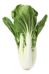 Fresh green bok choy cabbage isolated on white