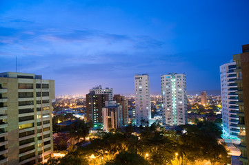 Barranquilla, Atlántico, Colombia. August 27, 2009: Night panoramic of Barranquilla city