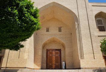 Beautiful arch entrance in MEMORIAL COMPLEX of KHOJA BAHAUDDIN NAKSHBAND, Bukhara, Uzbekistan