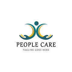 People care logo design template. Vector illustration