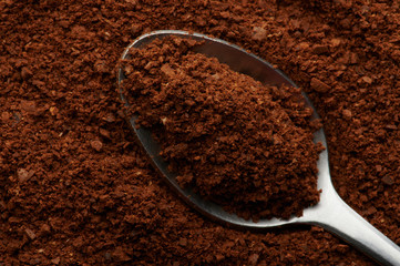 Close up of coffee in spoon