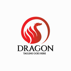 Dragon logo design template. Vector illustration