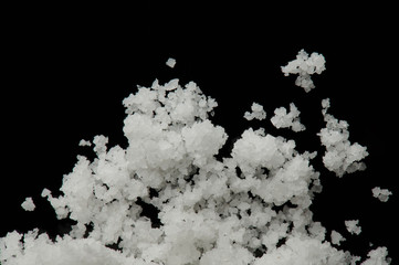 Macro of white crystal minerals