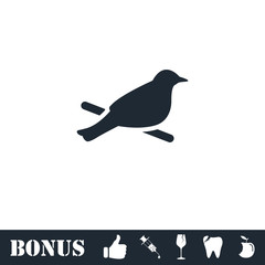 Bird icon flat