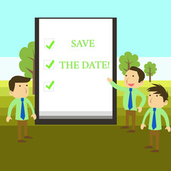 Conceptual hand writing showing Save The Date. Concept meaning Organizing events well make day special event organizers