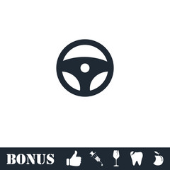 Steering Wheel icon flat