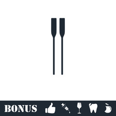 Paddle icon flat