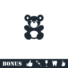 Teddy Bear icon flat