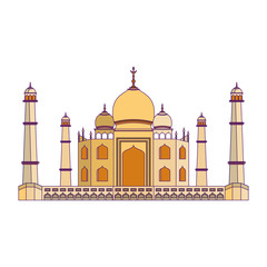 indian building monuments icon cartoon