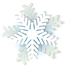 Vector white and blue christmas paper snowflake