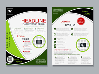 Modern professional two-sided flyer vector design template