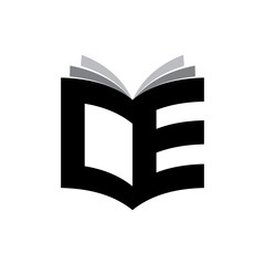 3D Book with letter CE logo design vector