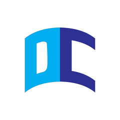 Curved letter OC logo design vector
