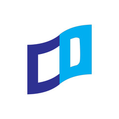 Flag with letter CO logo design vector
