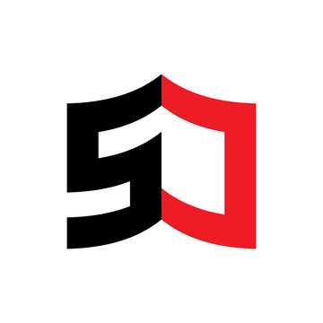 3D Book with letter SJ logo design vector