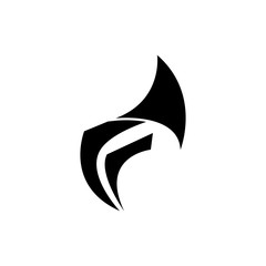 Letter F with Axe logo design vector