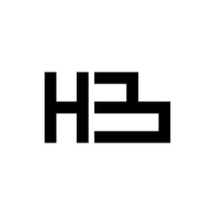 Lette r HB logo design vector