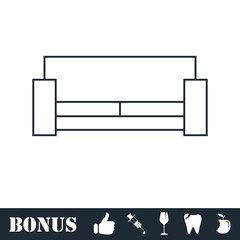Bed icon flat