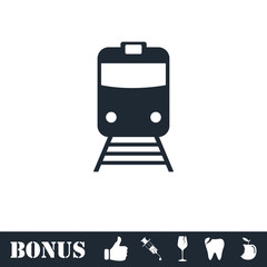 Train icon flat