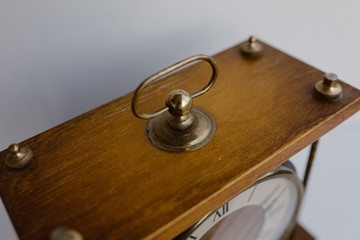 Old soviet table clock with mechanical winding