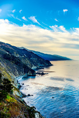 View of Coastal Mountains along Shoreline, Coastline