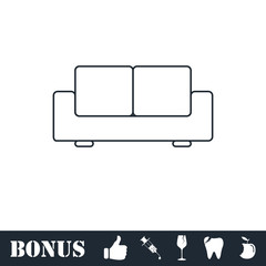 Sofa icon flat