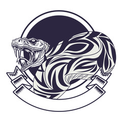 half snake drawn tattoo icon