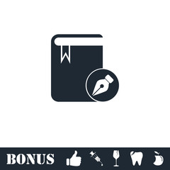 Book write icon flat