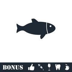 Fish icon flat