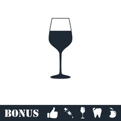 Wineglass icon flat