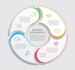 Infographic design vector and marketing icons can be used for workflow layout, diagram, annual report, web design.  Business concept with 4 options, steps or processes. - Vector 