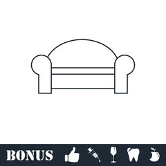 Sofa icon flat