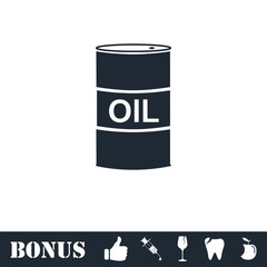 Barrel oil icon flat