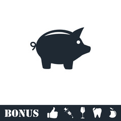 Pig icon flat